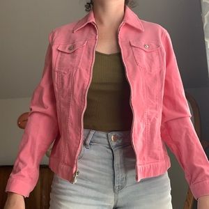 Neon Pink Jones New York Denim Casual Relaxed Jacket